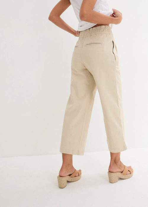 Culotte hlače s širokimi hlačnicami in udobnim pasom v dolžini do gležnjev