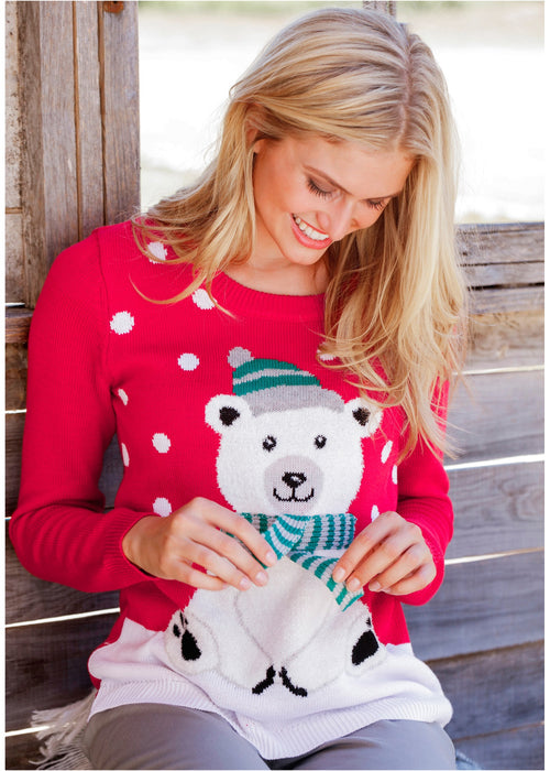 Pleten pulover z božičnim motivom
