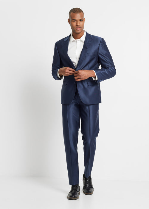 Ozko prilegajoča poročna moška obleka: suknjič, hlače in pentlja