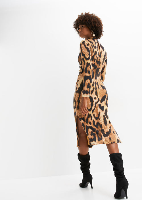 Obleka z leopardjim potiskom