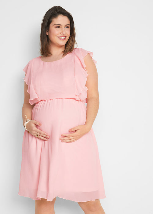 Obleka za nosečnost in dojenje iz jerseya s šifonom