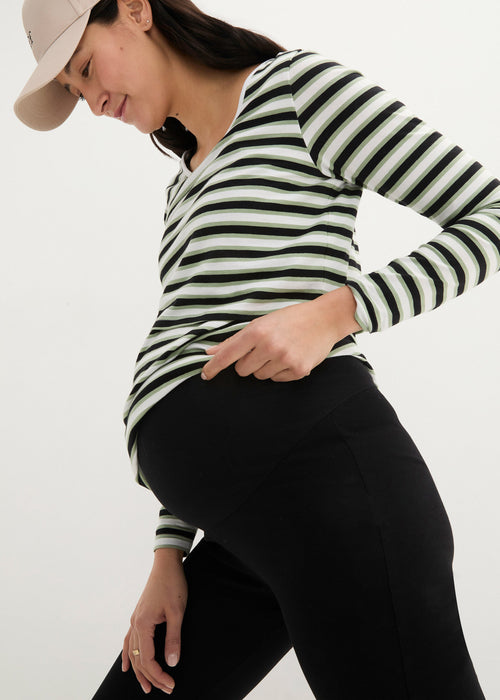 Stretch nosečniške hlače z razporkom