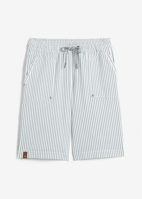 Bermuda hlače iz kepra z vzdolžnimi črtami