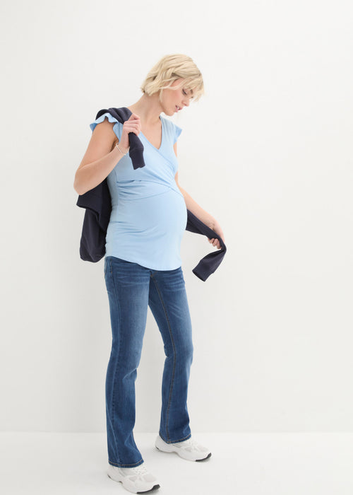 Majica za nosečnost in dojenje v ovitem videzu
