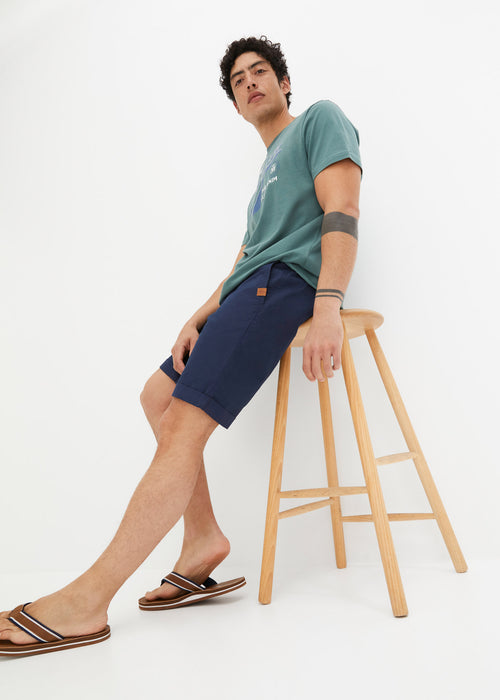 Chino bermuda hlače s trakom za zavezovanje v klasičnem kroju