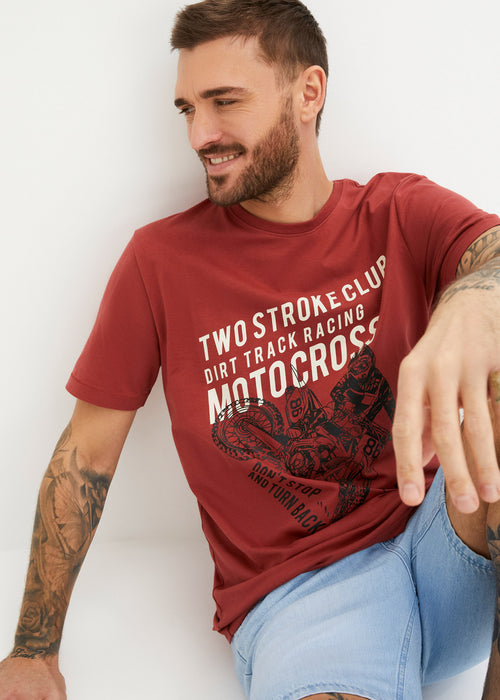 T-Shirt majica z ekološkim bombažem s potiskom motornega kolesa
