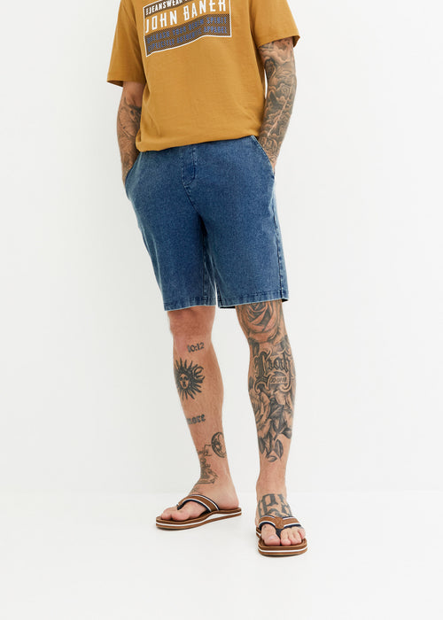 Bermuda hlače iz trikoja v videzu jeansa