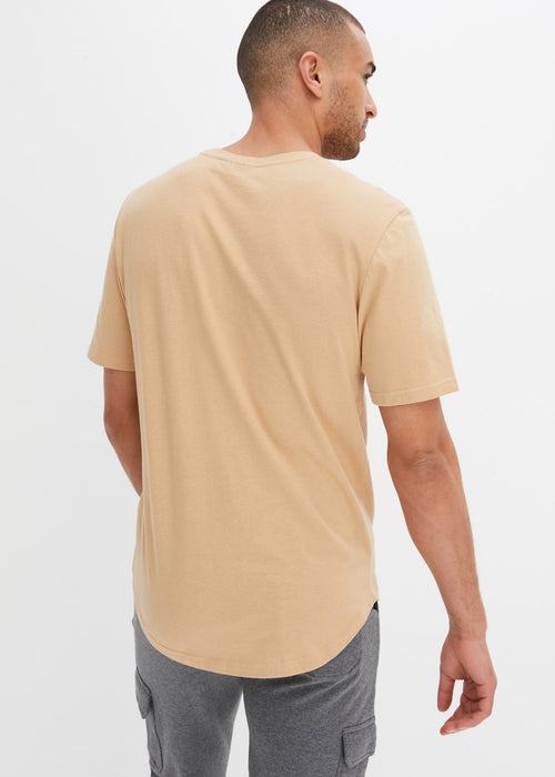 Dolga T-Shirt majica z zaokroženim spodnjim robom z ekološkim bombažem (2 kosa)