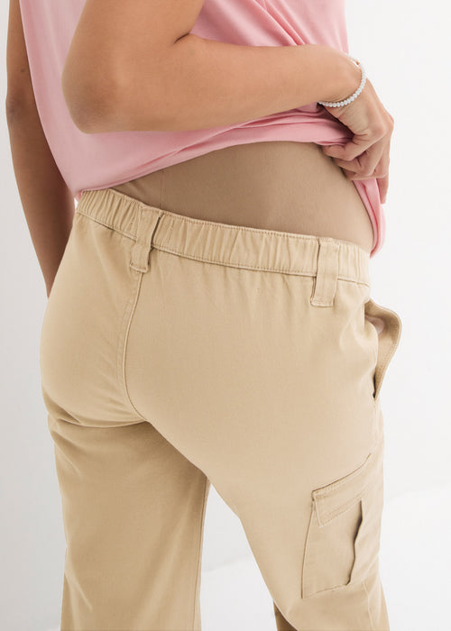 Stretch nosečniške culotte hlače v ravnem kroju