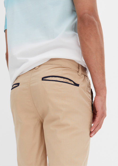 Chino bermuda hlače z deloma elastičnim pasom v klasičnem kroju