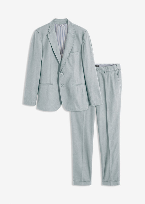 2-delna obleka iz platna v ozkem kroju: suknjič in hlače