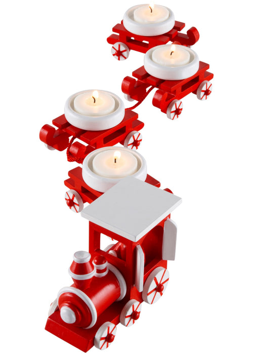 Svečnik za čajne svečke z motivom božičnega vlakca (5-delni set)
