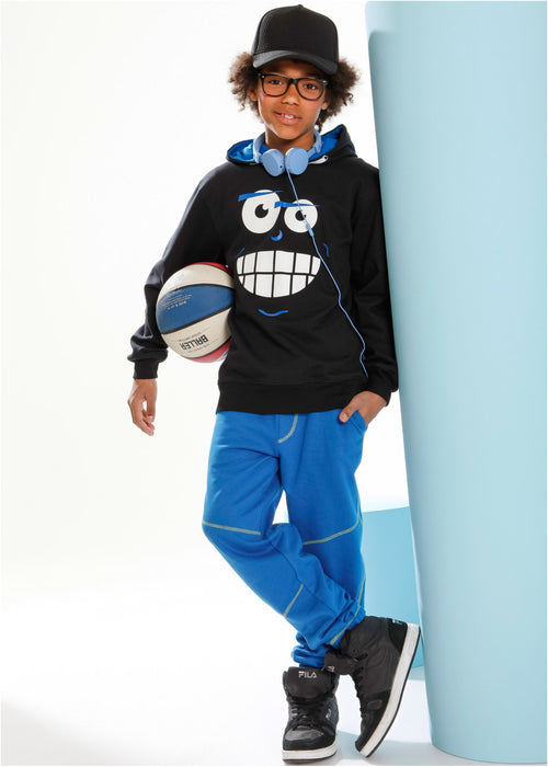 Fantovska športno udobna majica s kapuco in potiskom