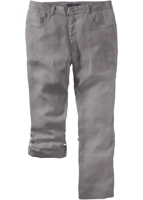 Klasične platnene hlače, ki se zavihajo v ravnem kroju
