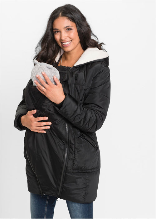 Nosečniška podložena jakna z všitkom za dojenčka