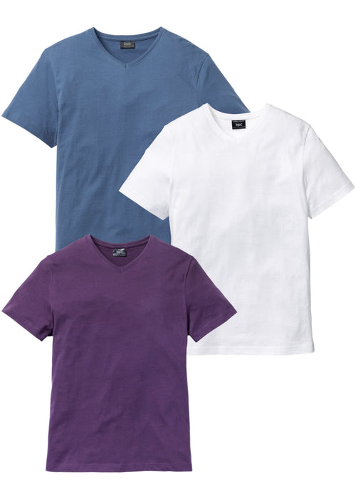 T-Shirt z V-izrezom (3 kosi)