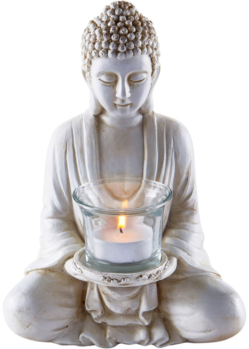 Svečnik za čajne svečke v obliki Bude