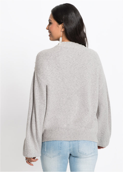Pleten pulover z biseri