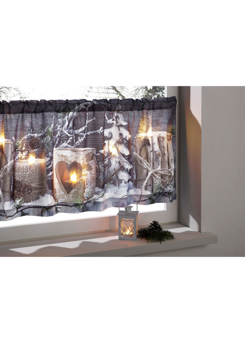 LED polovična zavesa z zimskim potiskom