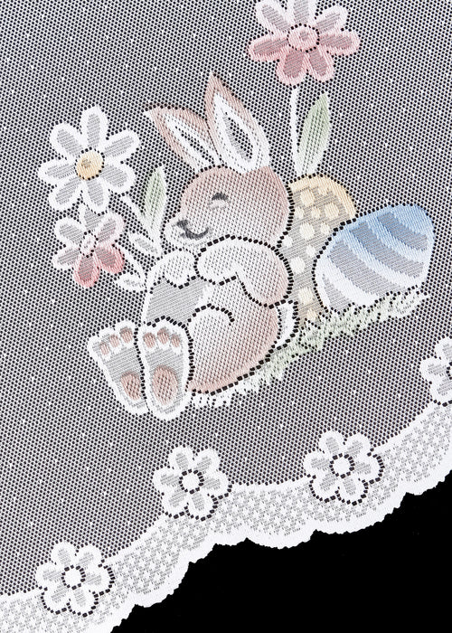 Žakarska polovična zavesa z velikonočnimi zajčki