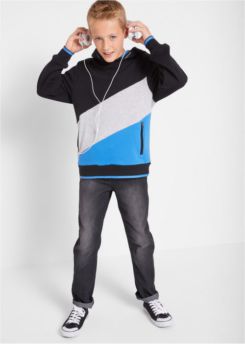 Fantovska športno udobna majica s kapuco z barvnimi kontrasti