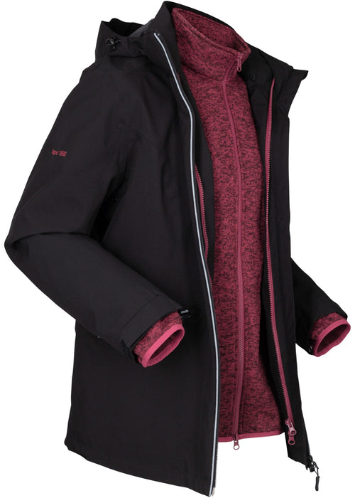 Funkcijska pohodniška 3-v-1 jakna s pleteno plišasto notranjo jopo
