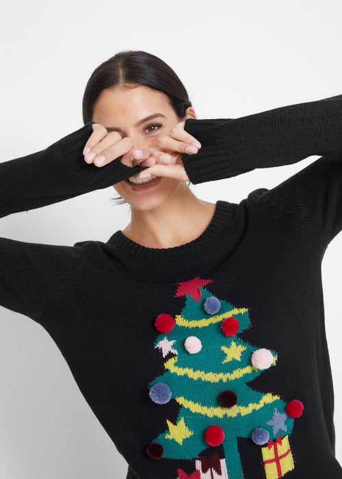 Božični pulover z motivom jelke