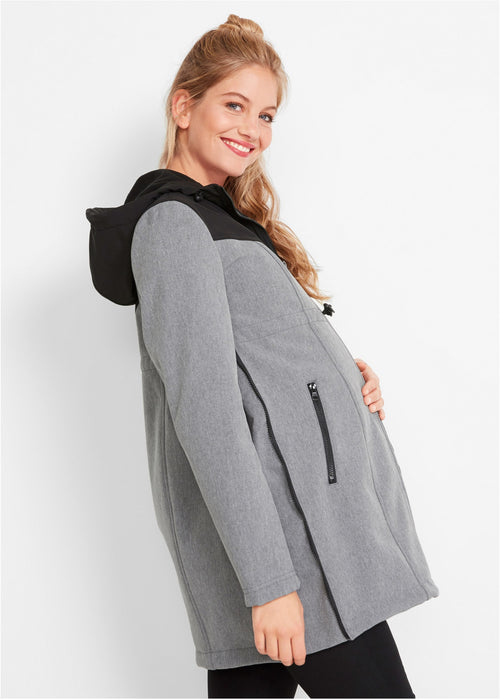 Kratek softshell plašč za nosečnost in nošenje dojenčka