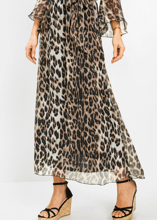 Dolga obleka z leopardjim potiskom
