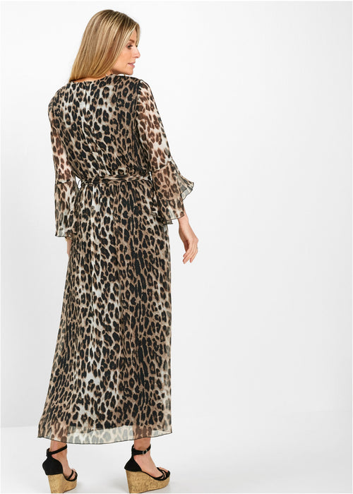 Dolga obleka z leopardjim potiskom