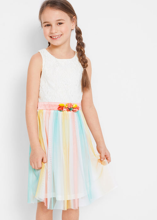 Svečana dekliška obleka z barvnim prelivom