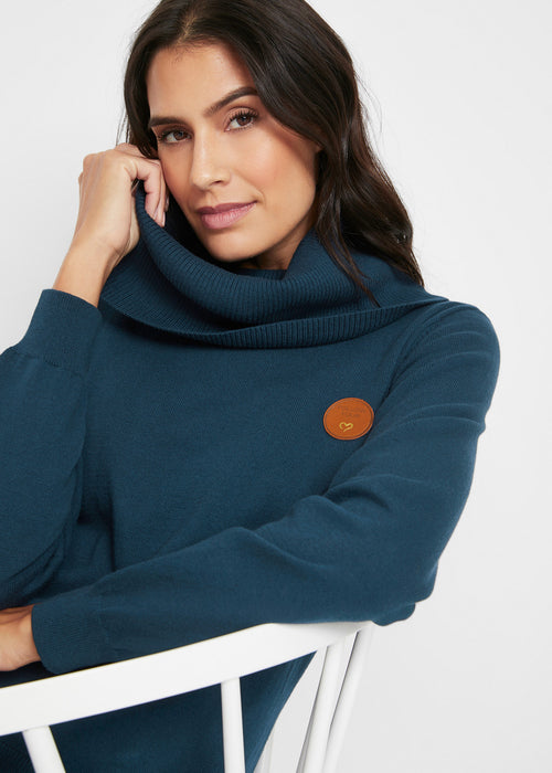Fino pleten pulover s širokim ovratnikom