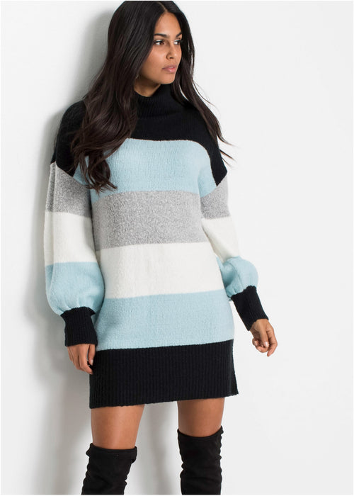 Črtast dolg pulover
