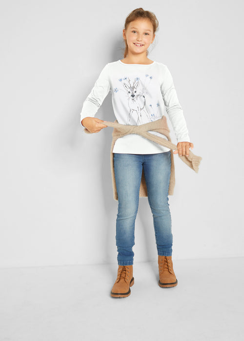 Dekliška majica z dolgimi rokavi z ekološkim bombažem