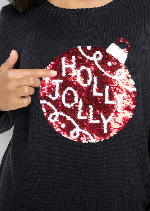 Božični pulover z obojestranskimi bleščicami