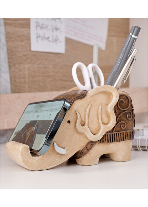 Držalo za mobilni telefon z odprtino za pisala slonček