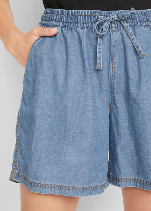 Kratke hlače iz lahkega denima s TENCEL™ lyocellom v ekstra širokem kroju