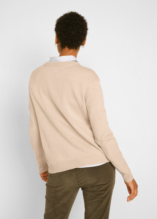 Pleten pulover z okroglim izrezom