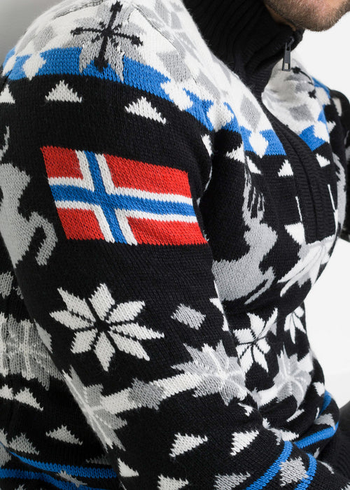 Moški norveški pulover s trojanskim ovratnikom