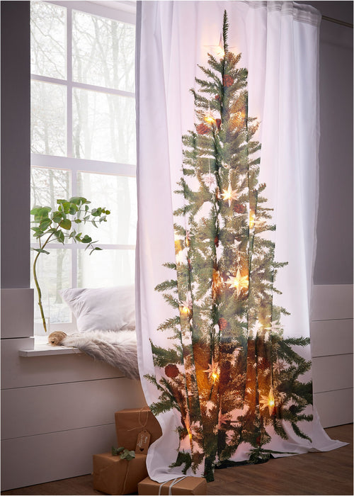 LED zastor s potiskom božičnega drevesca (1 kos)