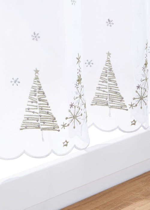 Polovična zavesa z božično vezenino