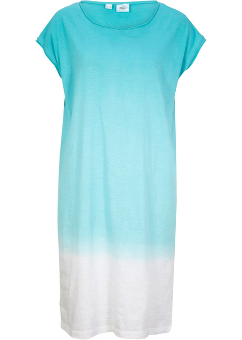 Obleka v kroju majice z barvnim prelivom