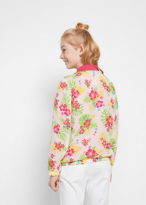 Dekliški bluzon s cvetličnim potiskom