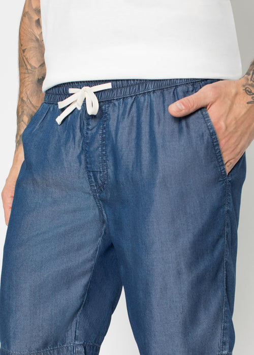 Bermuda hlače brez zapenjanja iz TENCEL™ lyocella v udobnem kroju