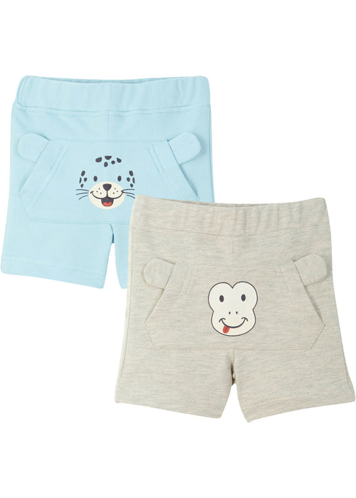 Poletne športno udobne kratke hlače za malčke iz ekološkega bombaža (2 kosa)
