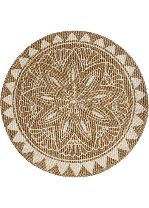 Okrogla orientalska čilim preproga z velikim ornamentom