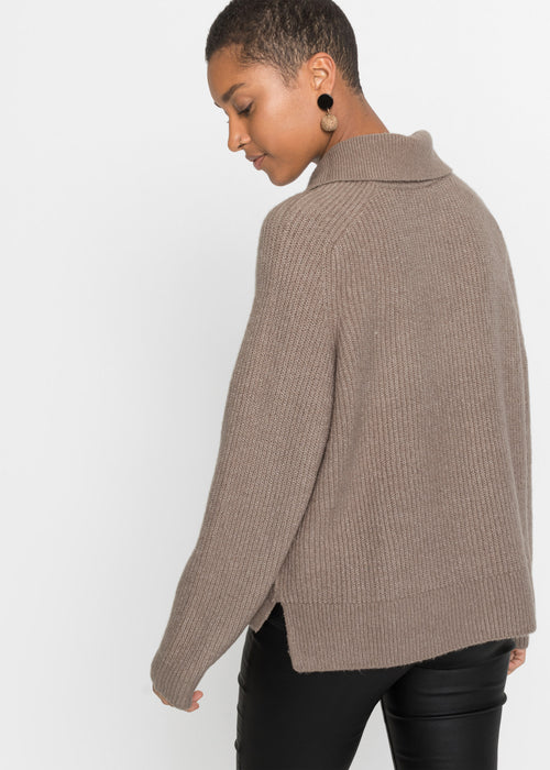 Pleten pulover s polo ovratnikom