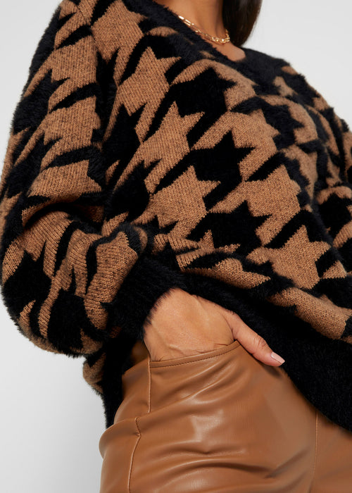 Žakarski pulover iz volnene mešanice