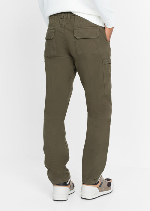 Klasične stretch zimske hlače s cargo žepi v ravnem kroju