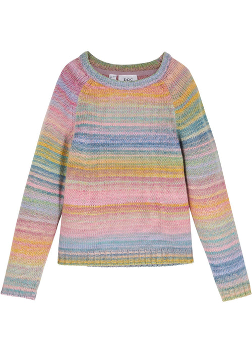 Dekliški pleten pulover s prelivajočim efektom